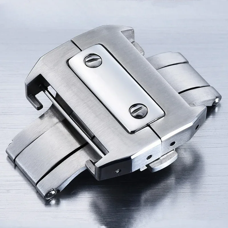 Women'S Accessories Cartier - 抗アレルギー男性女性用ソリッドステンレス鋼ダブルプレスバタフライバックルカルティエサントス用折りたたみクラスプ時計アクセサリー