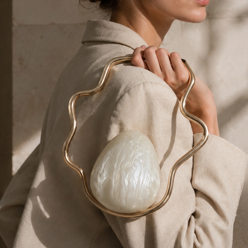 Women'S Accessories Purse - 女性用ミニアクリルエッグバッグ、ゴールドフレーム付きキュートなパールイブニングクラッチバッグ、ウェディングパーティー用高級財布とハンドバッグデザイナー