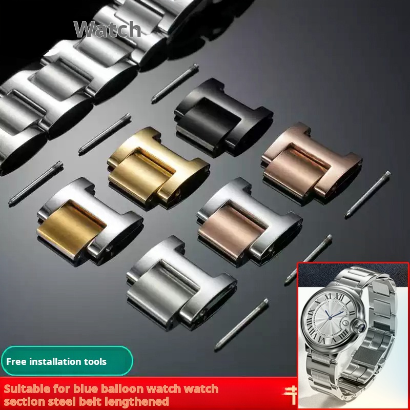 Women'S Accessories Cartier - 男性と女性のためのステンレス鋼のブレスレット,時計チェーン,エクステンション,金属セクション,青いバルーンストラップ,アクセサリー