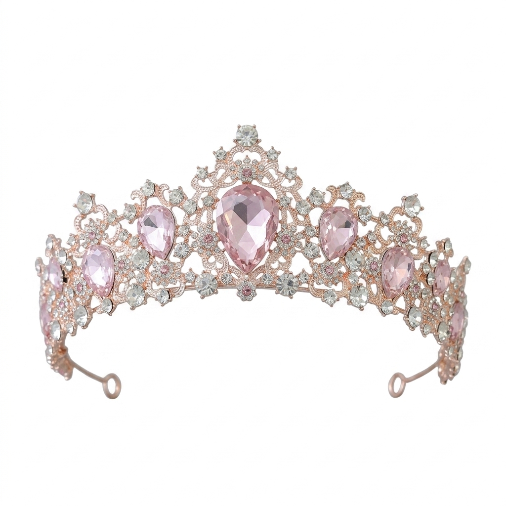 Women Accessories For Wedding - エレガントなティアラヘアバンド ブライダル ウェディング パーティー ページェント 写真撮影用