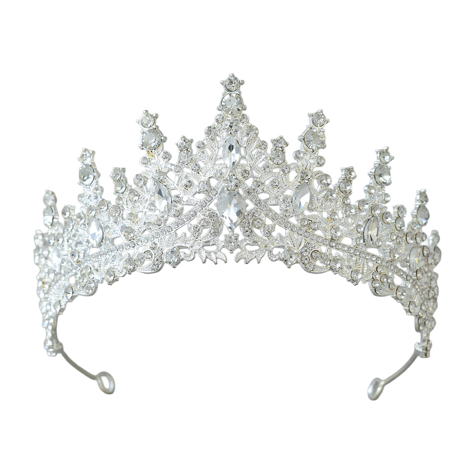 Women Accessories For Wedding - ブライダルヘッドピース キラキラ輝くラインストーンクラウン 結婚式用 合金クリスタルヘアジュエリー エレガントなプリンセスパーティーアクセサリー