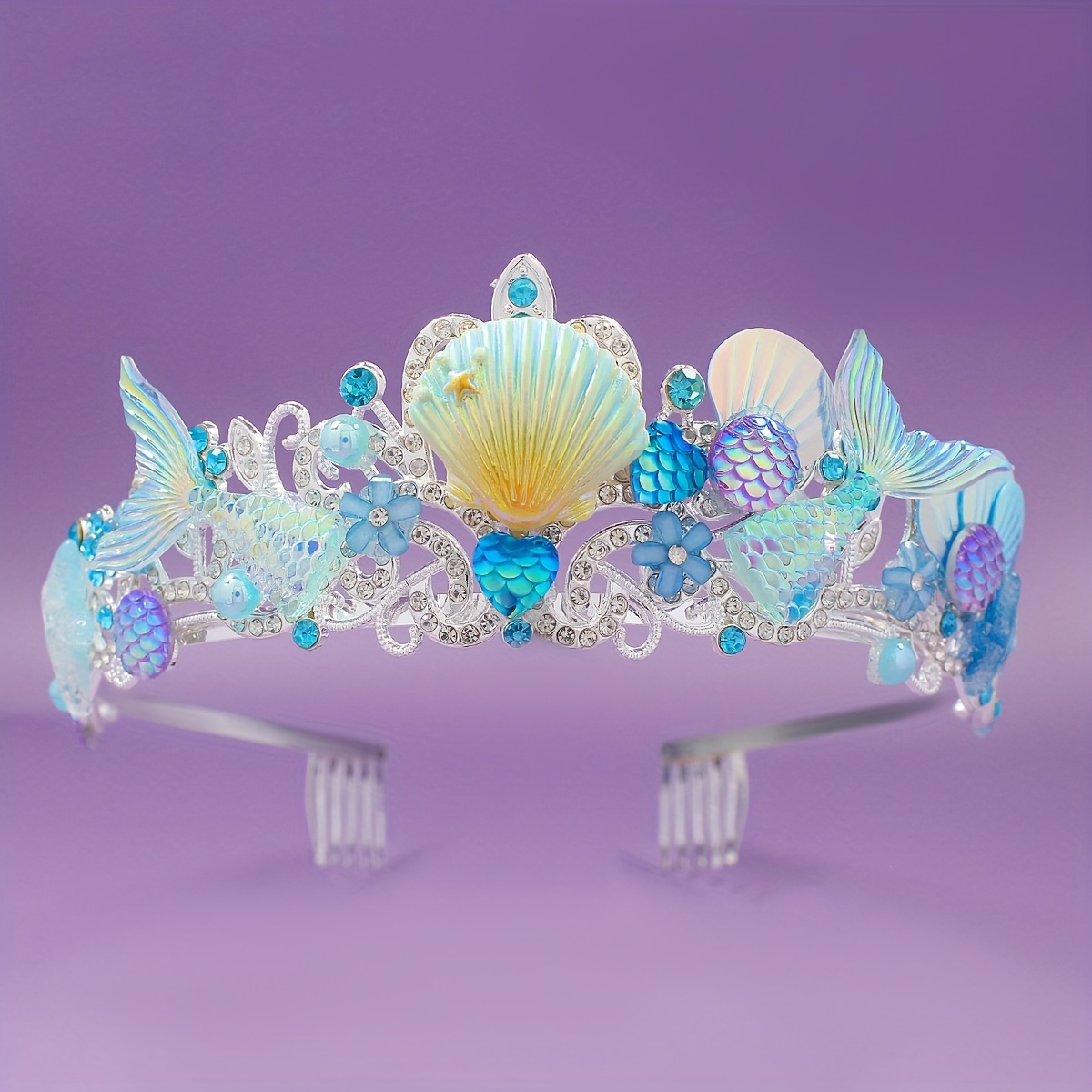 Women'S Accessories And Jewelry - 2025年新作 マーメイドヘアコームクラウン オーシャンシリーズ 合金クラウン 可愛い子供用ヘッドバンド 誕生日プレゼント
