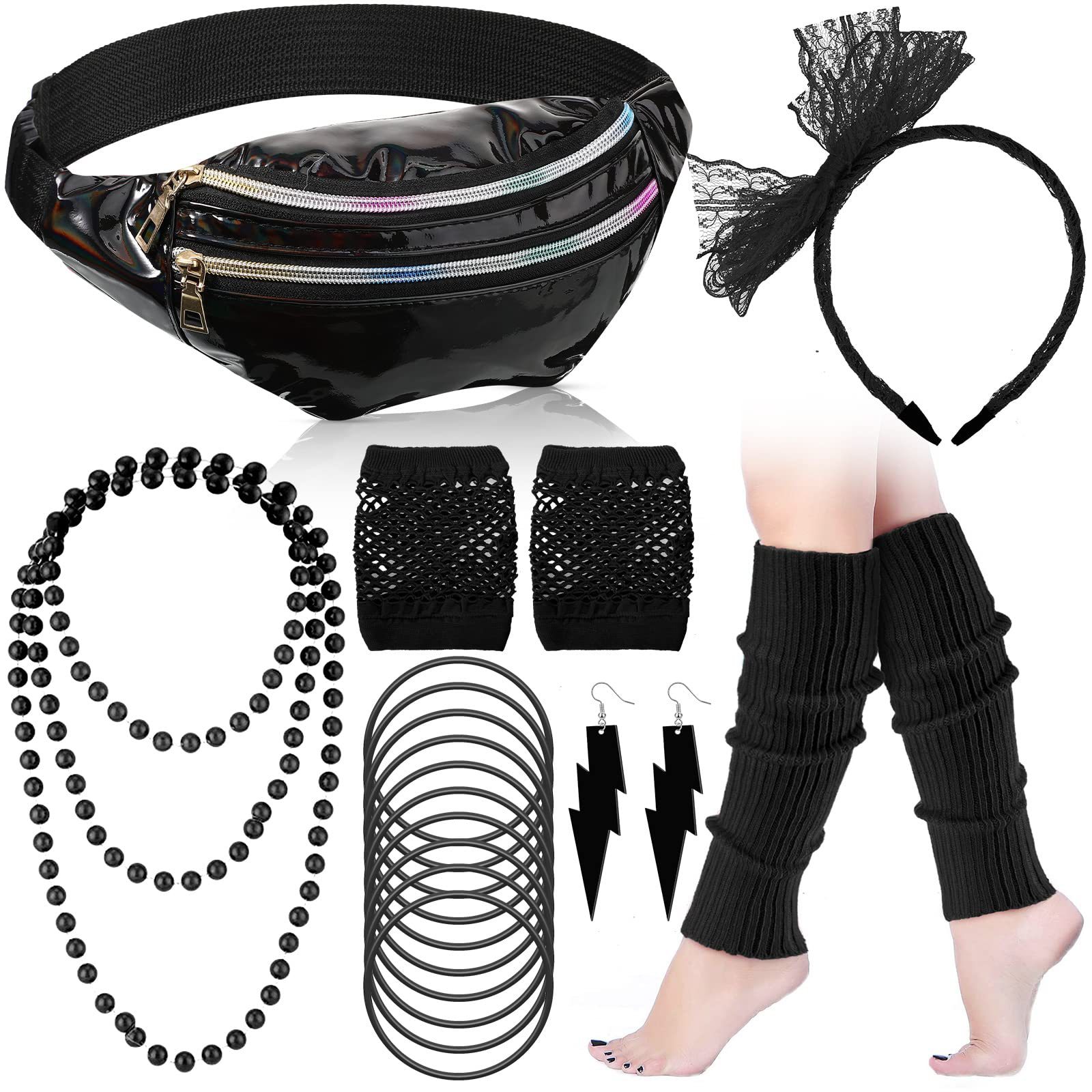 80 年代コスチュームアクセサリー女性レッグウォーマーレース - Women'S Accessories In The 80S のレビューと価格
