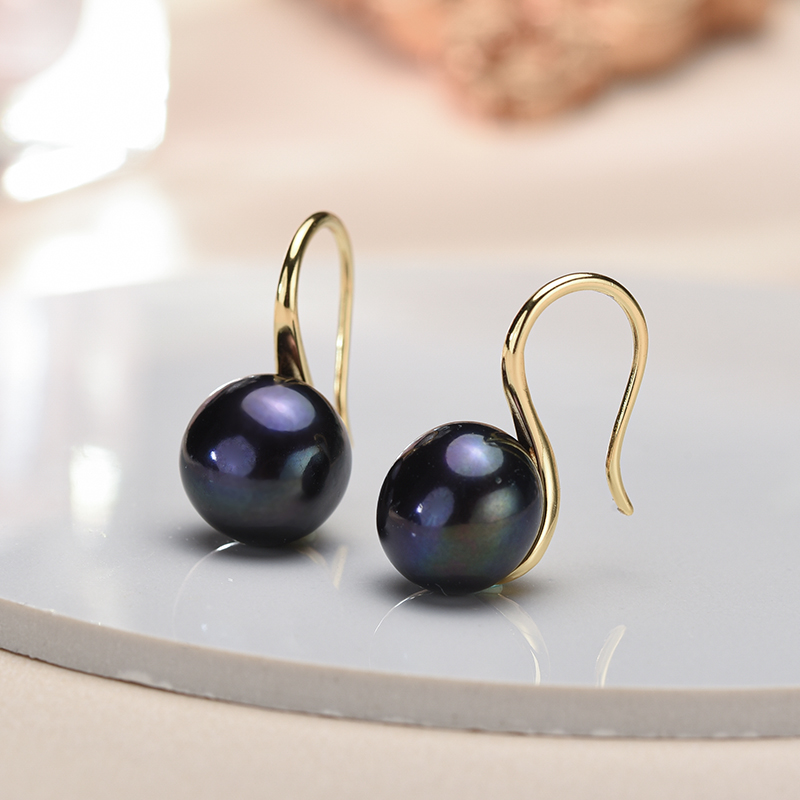 女性用ブラックパールイヤリング,925スターリングシルバージ - Statement Earrings Oversized のレビューと価格