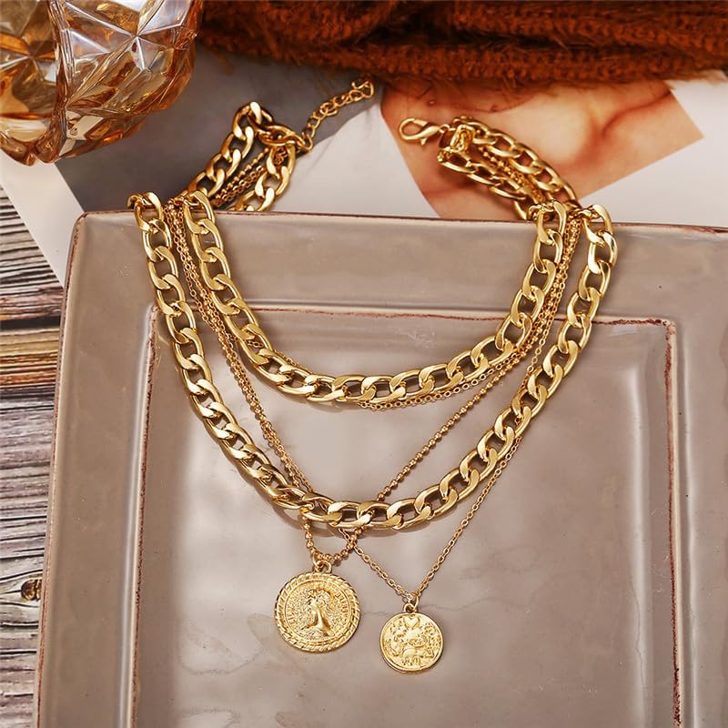 レイヤードゴールド海賊ネックレス女性のための分厚いチェーン海 - Women'S Accessories In The 80S のレビューと価格