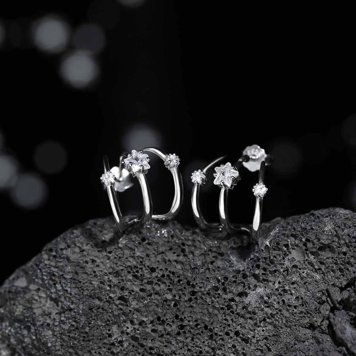 F.I.N.S オリジナル ミニマリスト トリプルプロング  - Statement Earrings Oversized のレビューと価格