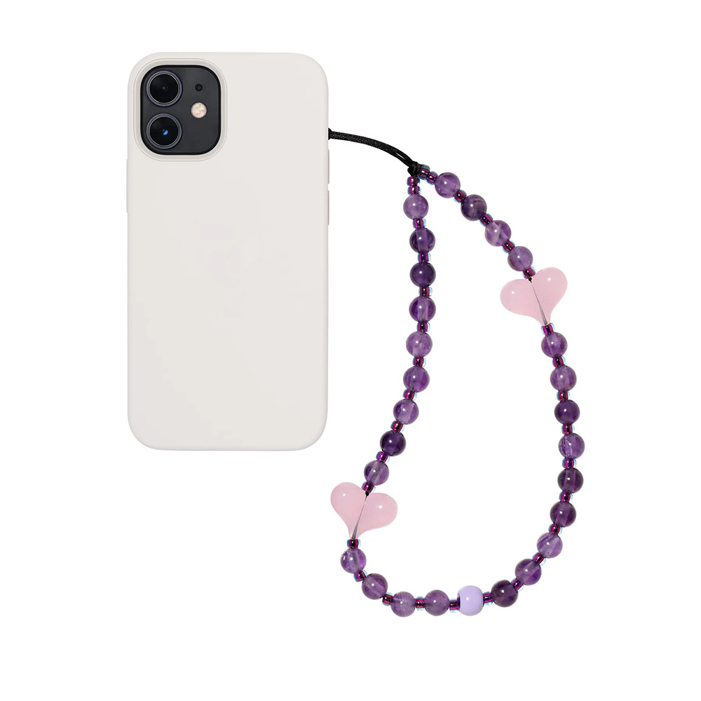 Herlook-天然石の電話チャームストラップ、愛の心、電話 - Women'S Y2K Accessories のレビューと価格
