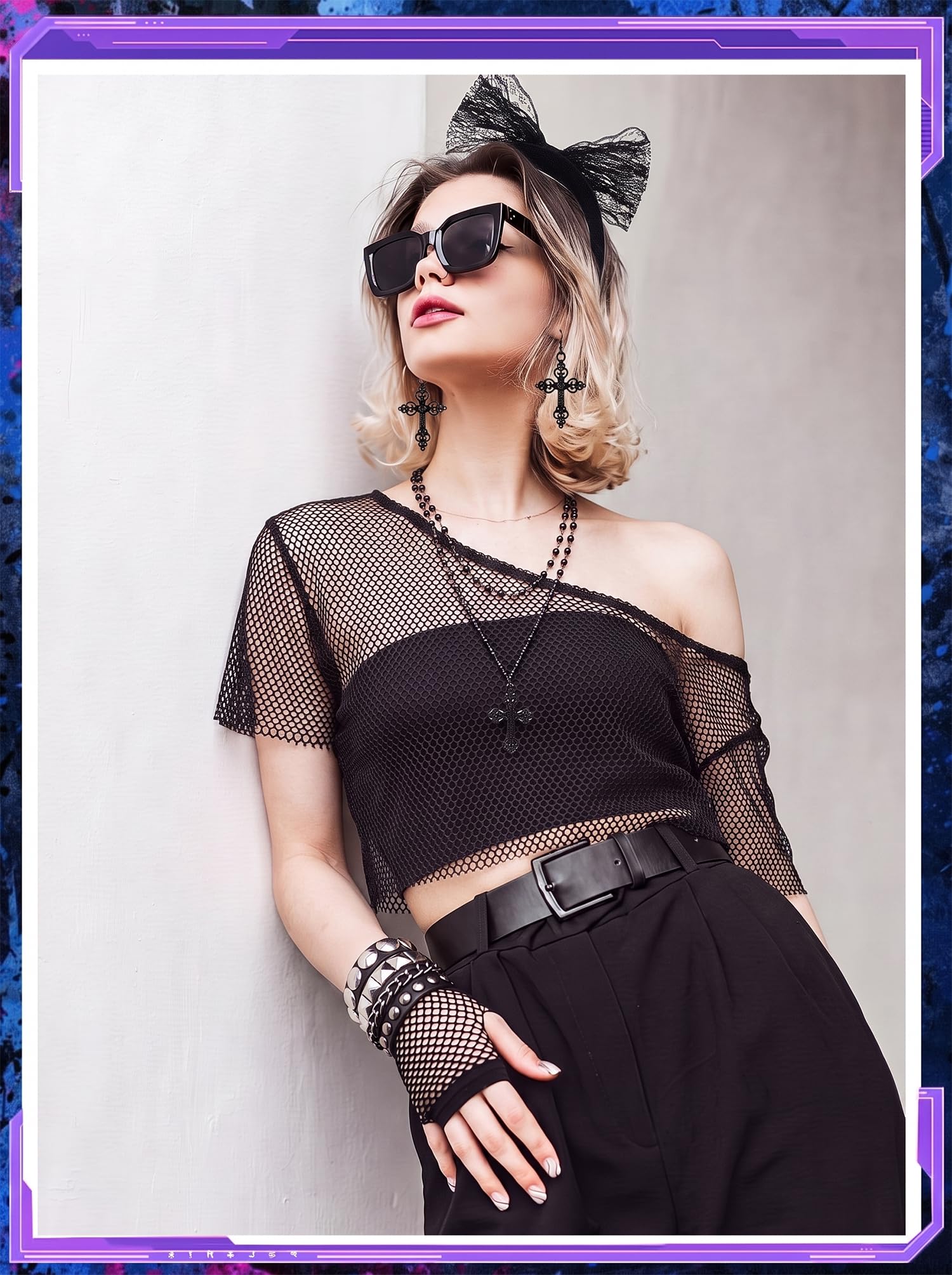 8点セット 80年代風女性用衣装 80年代風コスチュームアク - Women'S Accessories In The 80S のレビューと価格