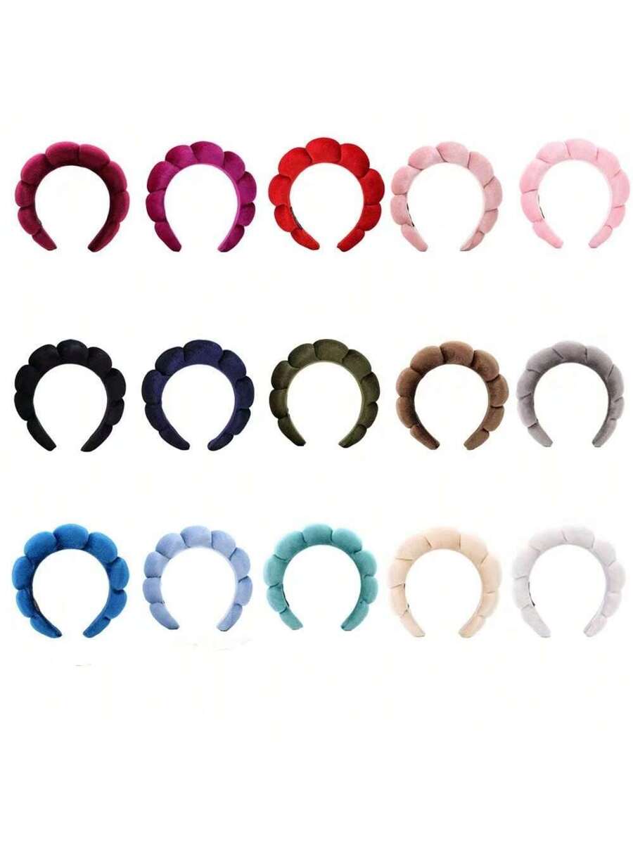 1個入り雲形ベルベットマシュマロ編み込みヘッドバンド、洗顔、 - Women'S Exercise Accessories のレビューと価格