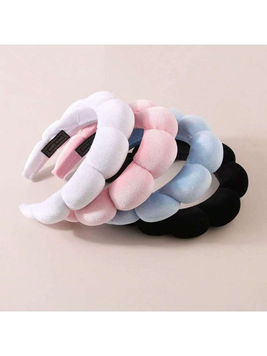1個入り雲形ベルベットマシュマロ編み込みヘッドバンド、洗顔、 - Women'S Exercise Accessories のレビューと価格
