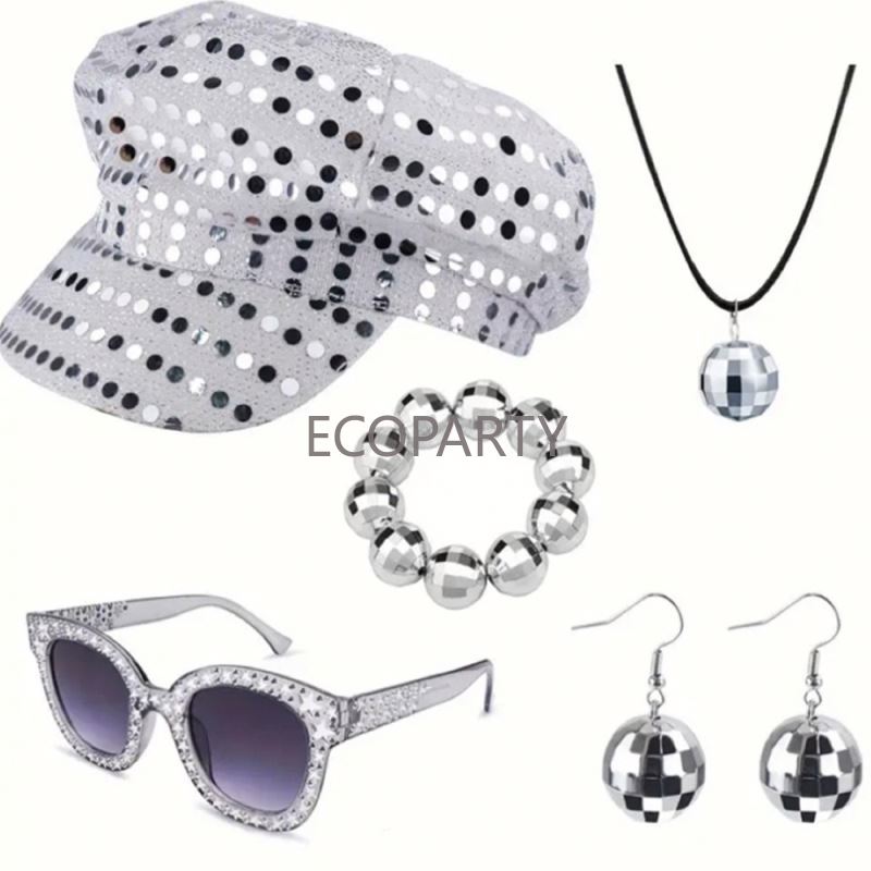 2024 3 個/5 個 70 年代ディスコ衣装アクセサリー - Women'S Accessories In The 80S のレビューと価格