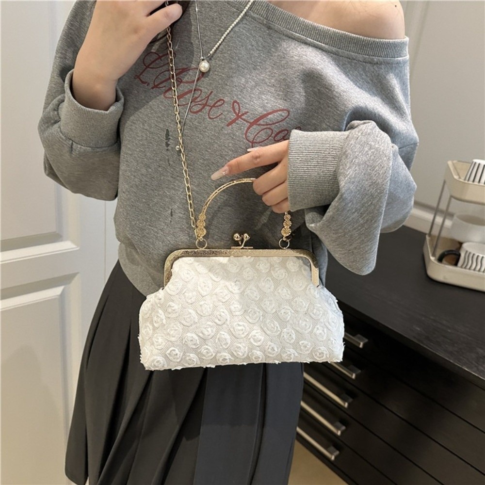 高級クリップショルダーバッグ 3Dフラワーシェル型クロスボデ - Women'S Accessories Purse のレビューと価格