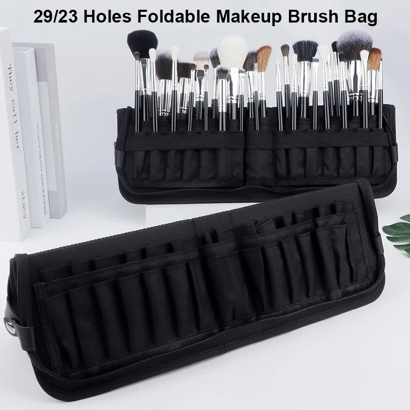 29/23 穴折りたたみ化粧ブラシバッグ女性化粧ブラシツール - Women Accessories Box のレビューと価格
