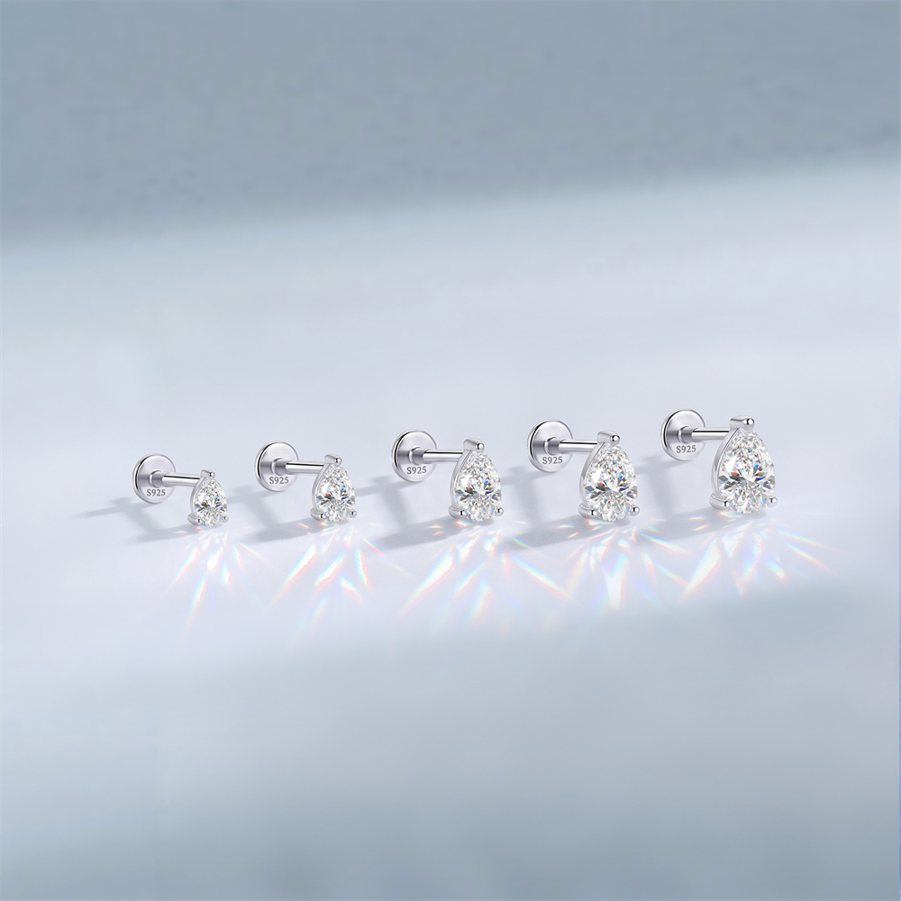 KOJ 1個 925スターリングシルバー クラシックモアサナ - Statement Earrings Oversized のレビューと価格