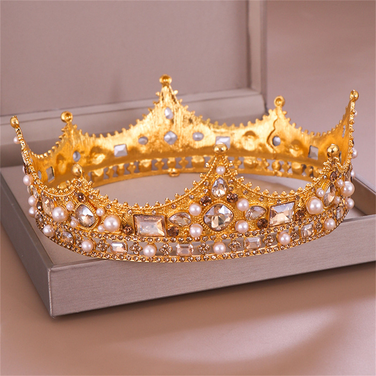 ブライダルクラウンラインストーンティアラバロックヘアアクセサ - Women Accessories For Wedding のレビューと価格